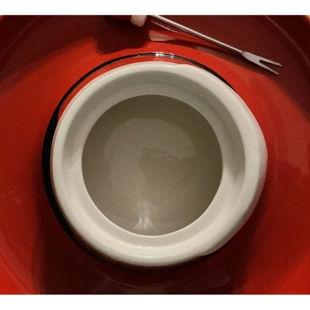 Santa Claus Fondue Set, Ceramic, With Fondue Fork.‎